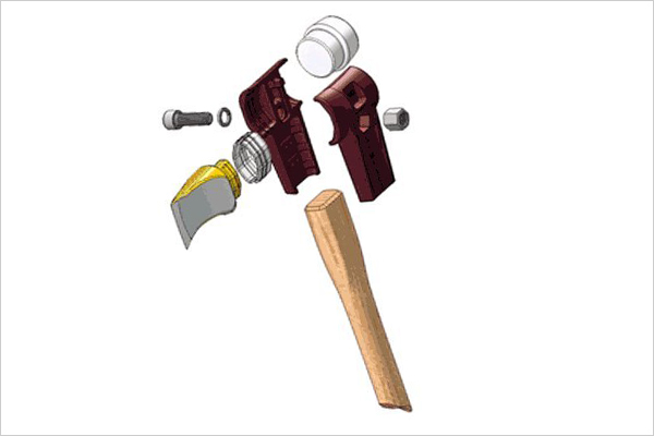 ハルダー　柄　部品　交換用　替え柄　斧　薪割り斧　ヒッコリー　スプリティングハンマー