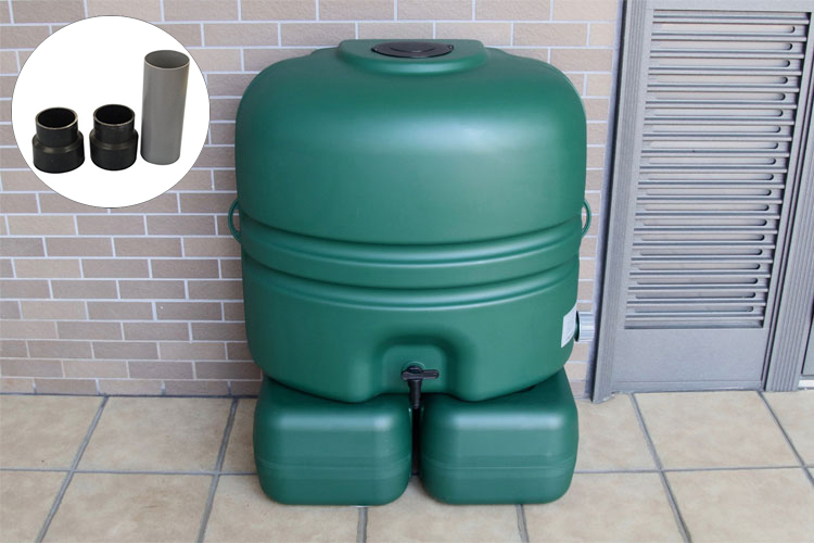 【雨水タンク】コダマ樹脂工業製 ホームダムミニ110リットル グリーン 角ドイ用 スタンド付き 型番RWT110