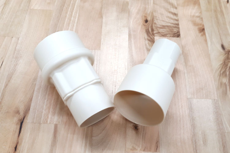 雨水タンク集水器用角丸40mmアダプター(ジェットライン・カーポート用雨どい等対応)
